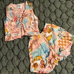 Paper Heart Women's Multicolor Sleeveless Top & Shorts pair